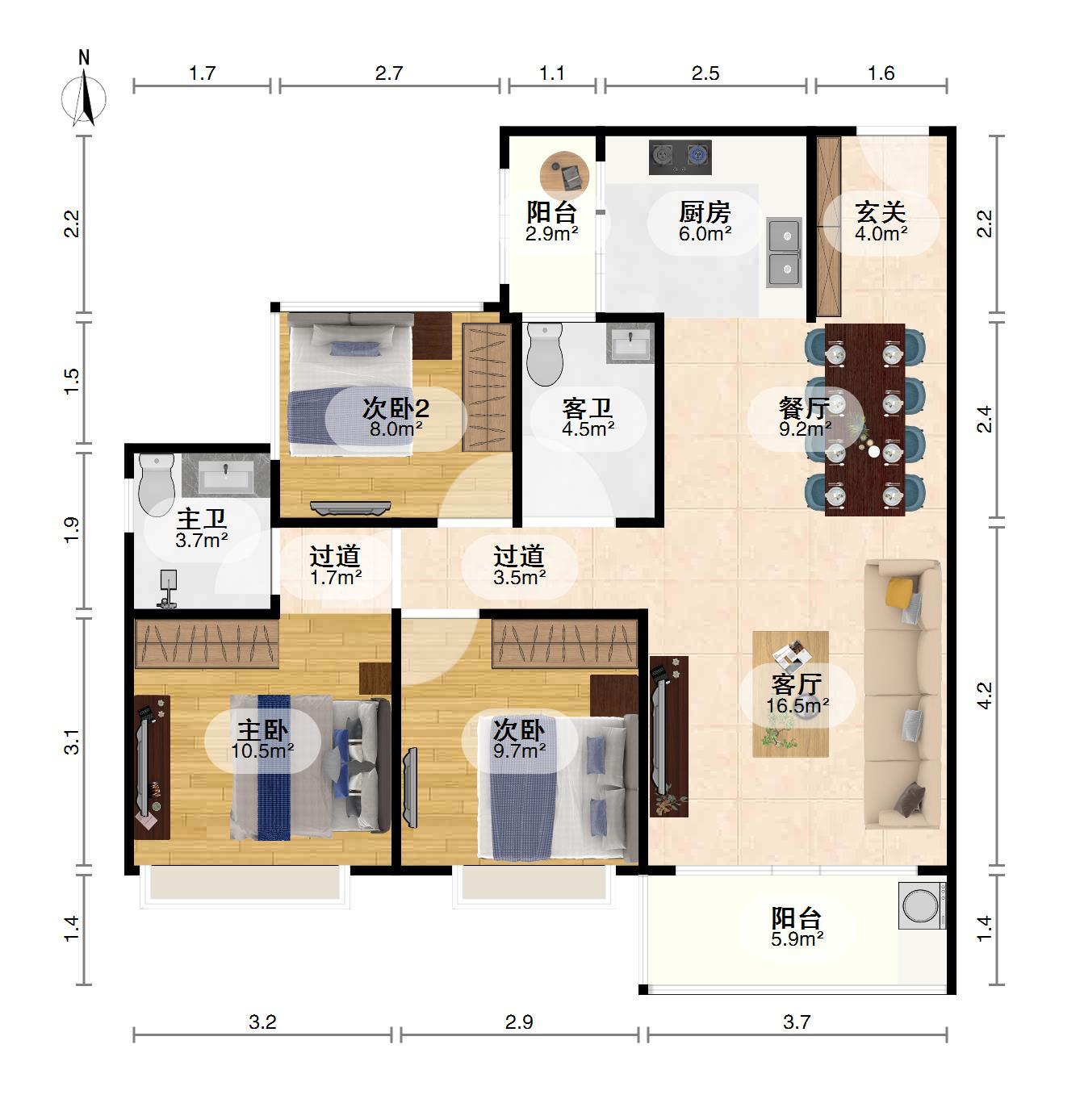 碧桂园中央上城,碧桂园中央上城97㎡毛坯3房售59万14