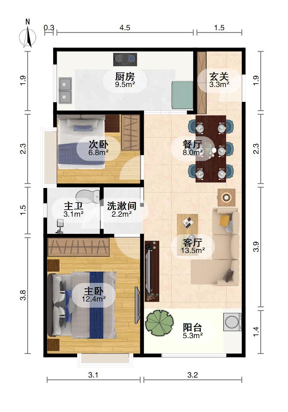 融侨悦府,精品好房，楼层好，视野广，融侨悦府2室2厅1卫1阳台！13