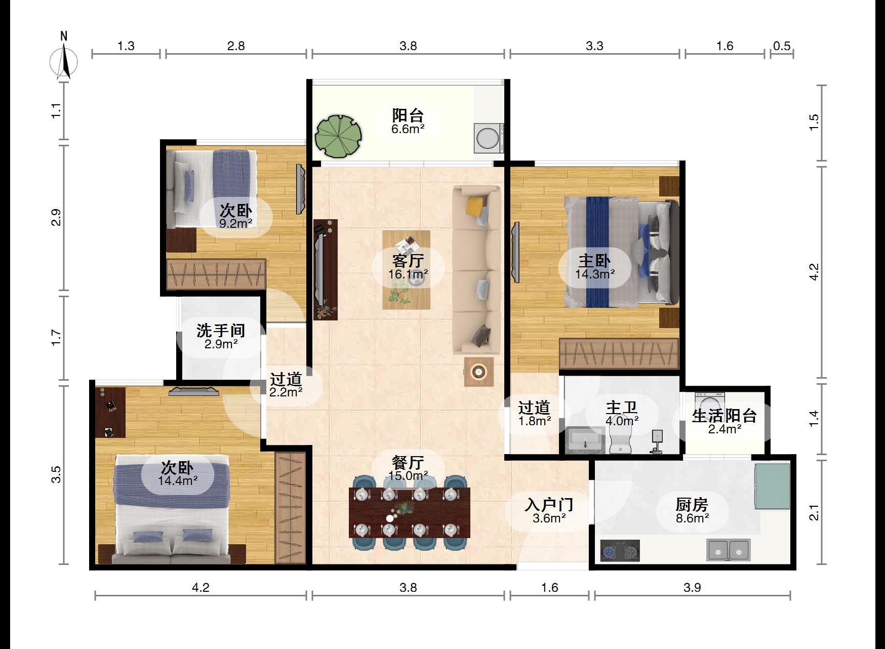 深业江悦湾,江悦湾 140方东南向 望花园 售530万13