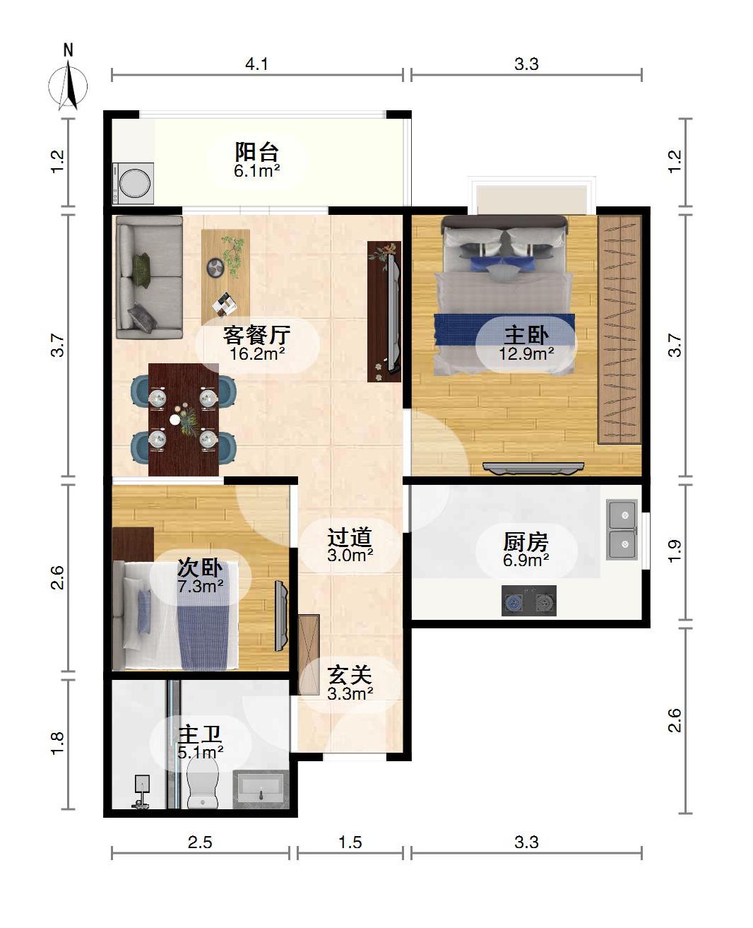 武泰闸城市花园小区,5号线地铁口 税费少 总价低 高层 简装电梯两房10