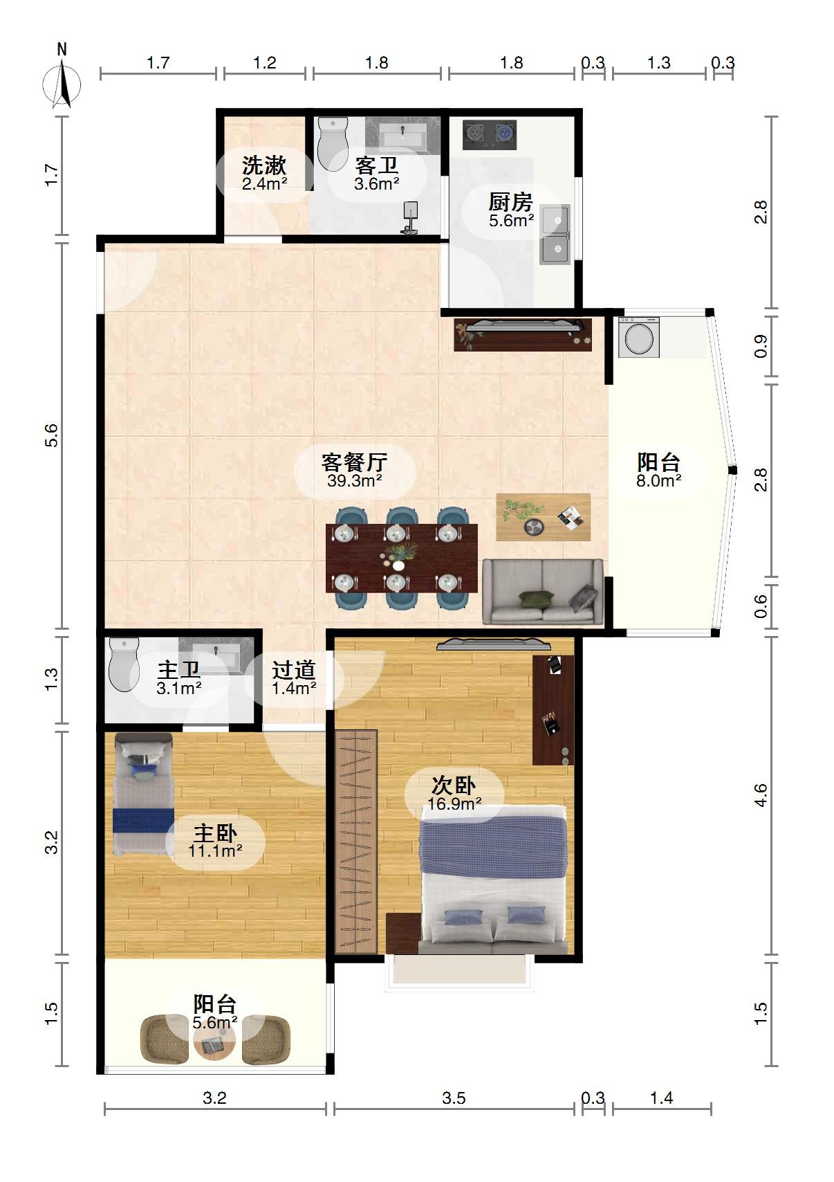 白鳍豚大厦,交通便利！户型好！2室2厅2卫2阳台业主急售12