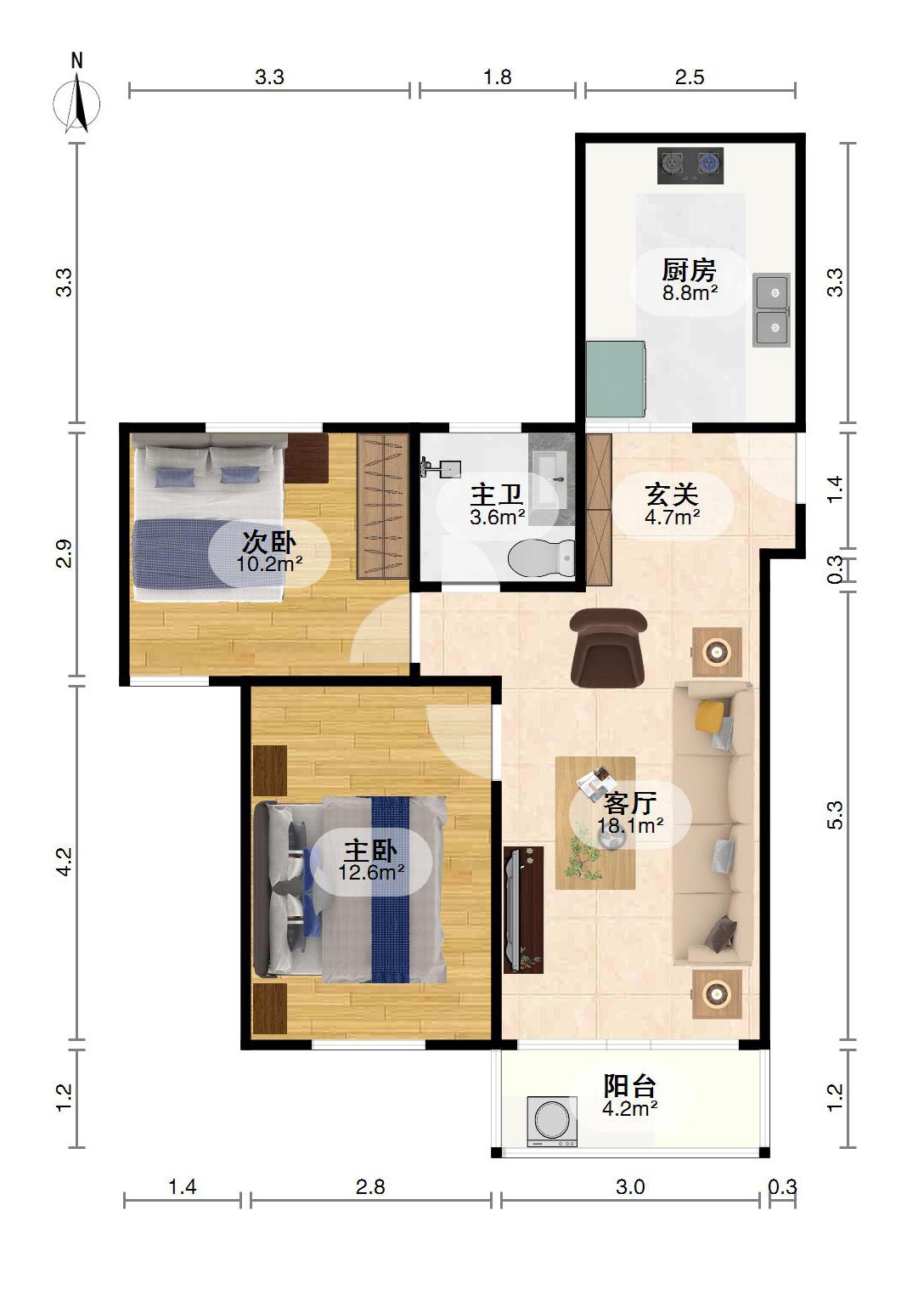 二七北路省建技校宿舍,急售建工技校两房，南北朝向，采光好8