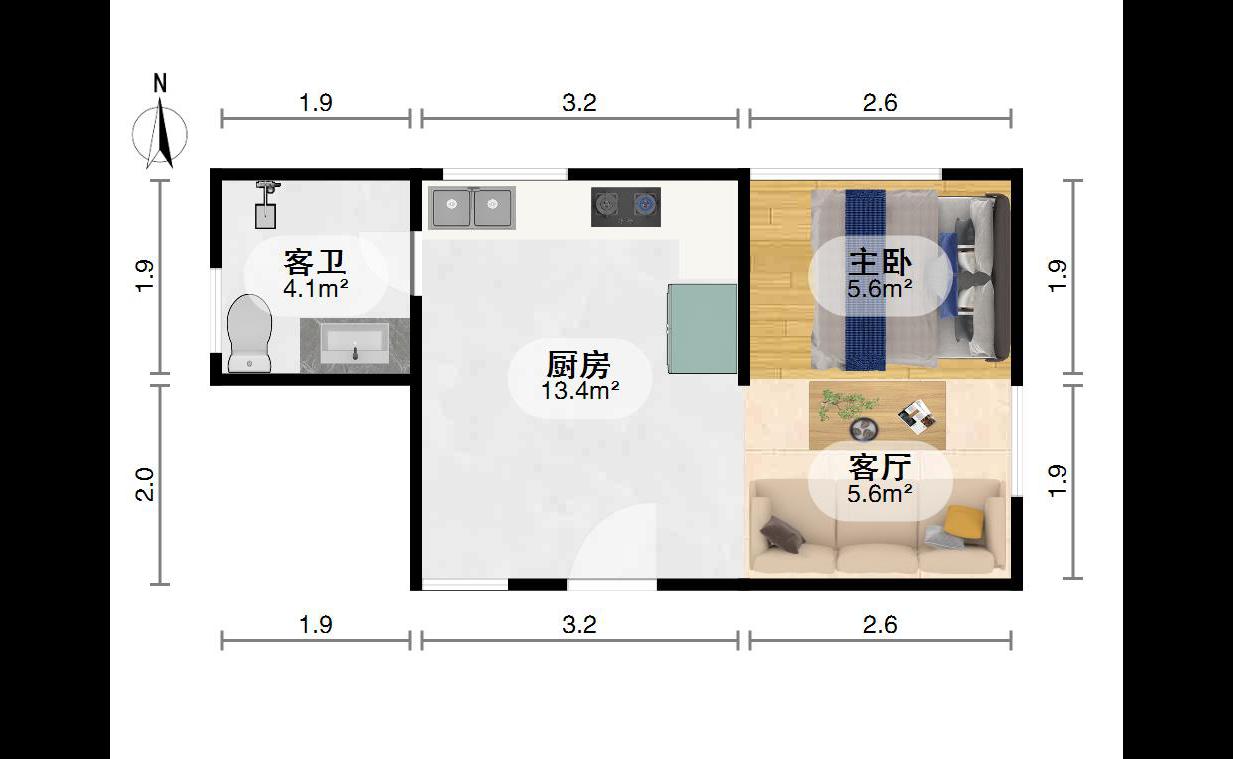 爱家皇家花园,爱家花园28住13精装西北44.64平18.8万可贷款9