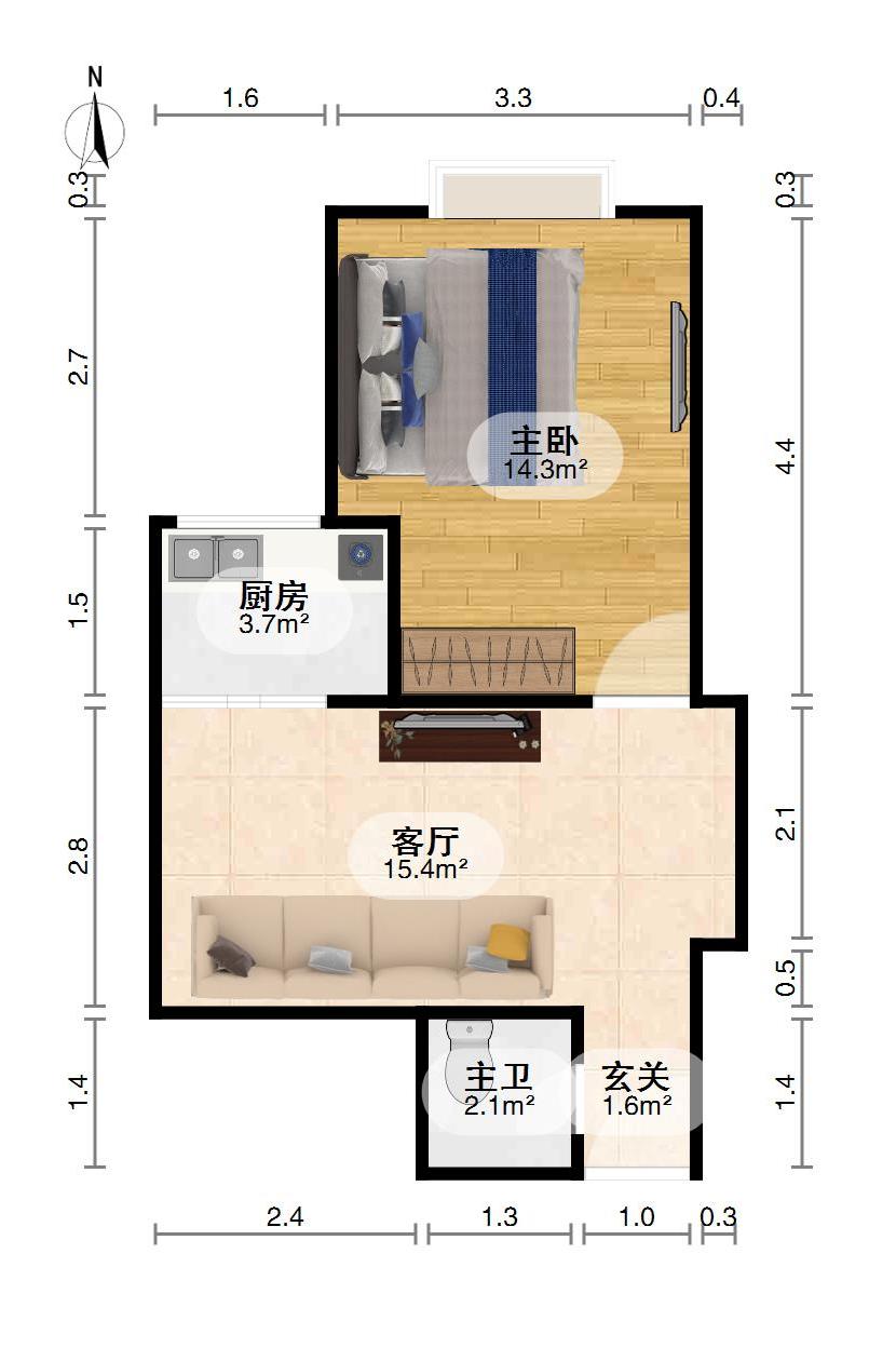 鹏程蕙园,街道口双地铁 鹏程蕙园一室一厅中间楼层装修豪华10