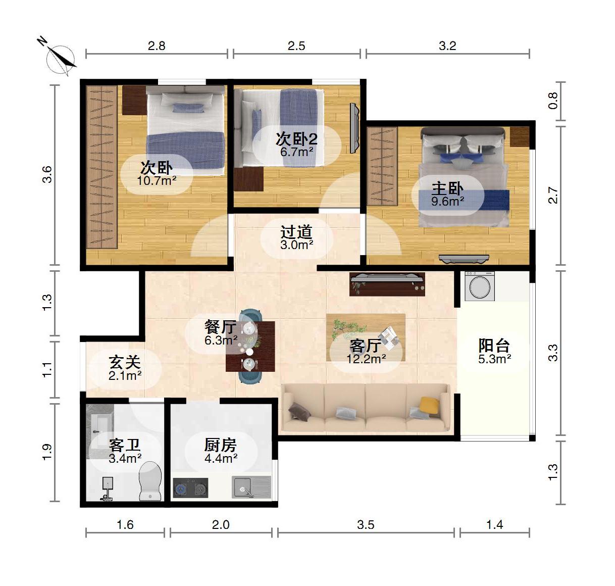 东方雅园三期,东方雅园三期87㎡3室2厅1卫1阳台普通，好房出售11