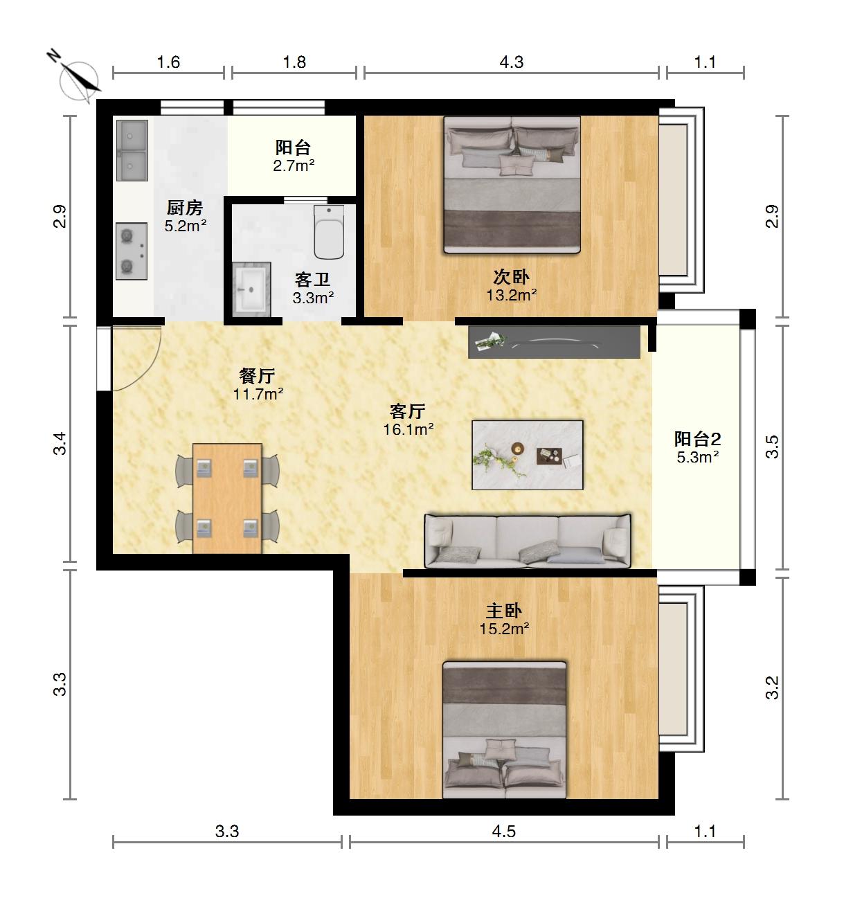 广汇东湖城,43万买广汇东湖精装湖景2房家具全新拎包入住，实地看更惊艳14