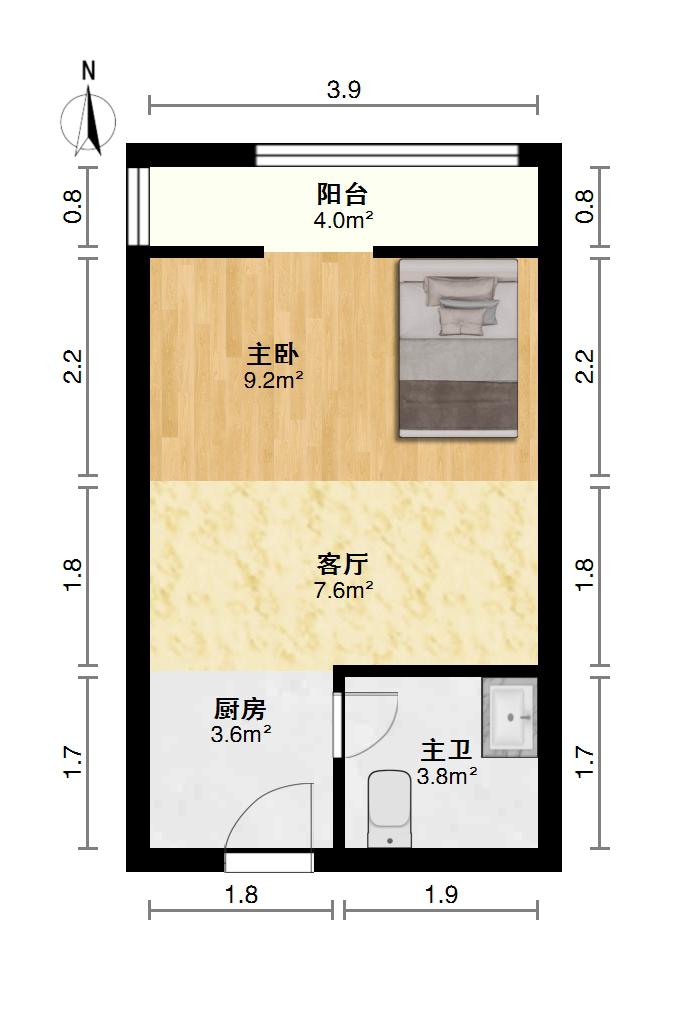 居住主题公园丁香怡景,精致1室1厅1卫1阳台，小户型，大生活13