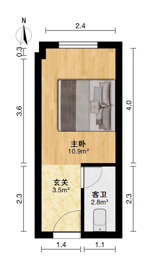 明信晓筑,宏盟白家市场附近 明信晓筑精装标间出租7