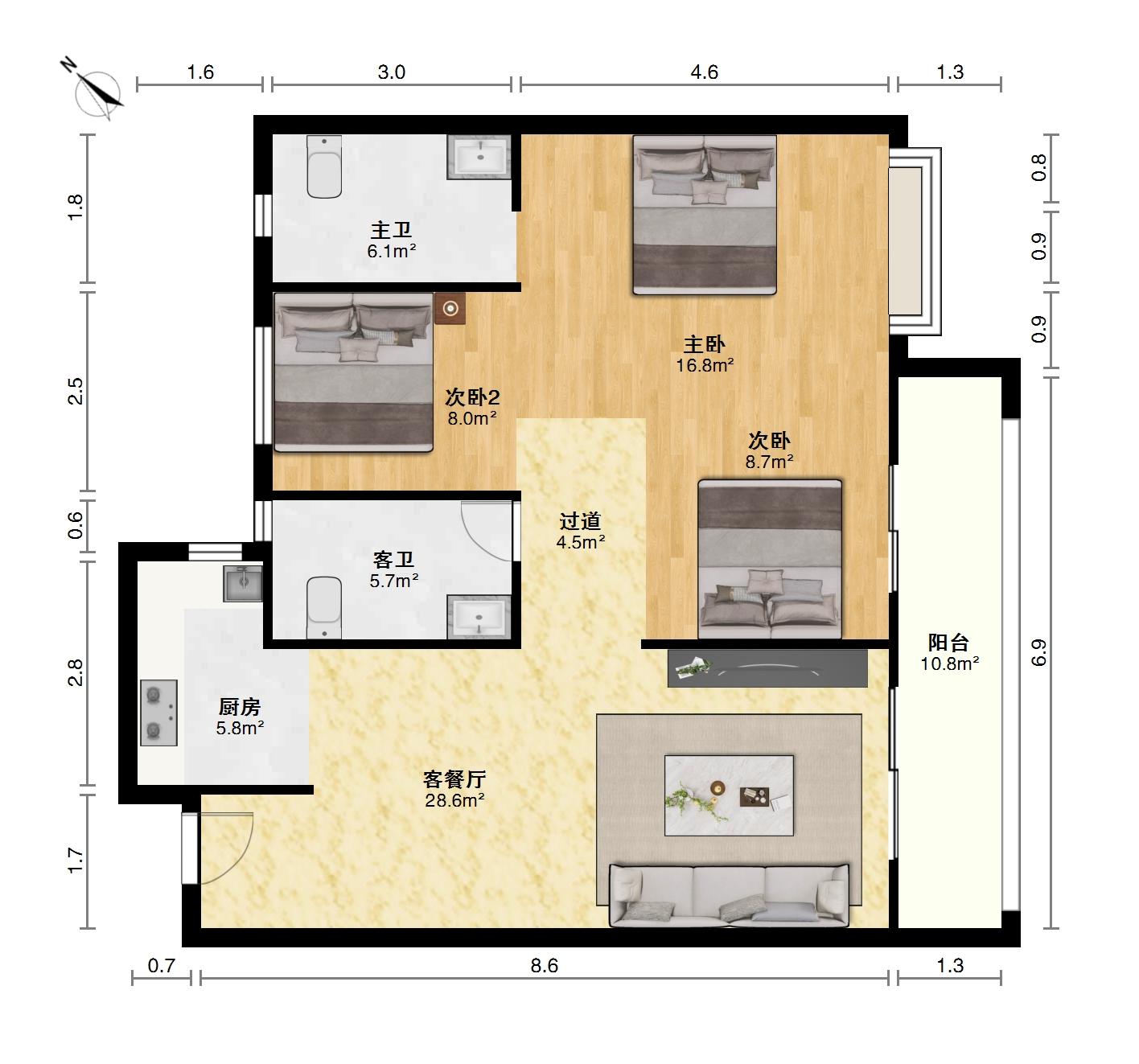 龙湖三千城,111.14㎡龙湖三千城紧邻双地铁妇幼保健院龙湖天街11