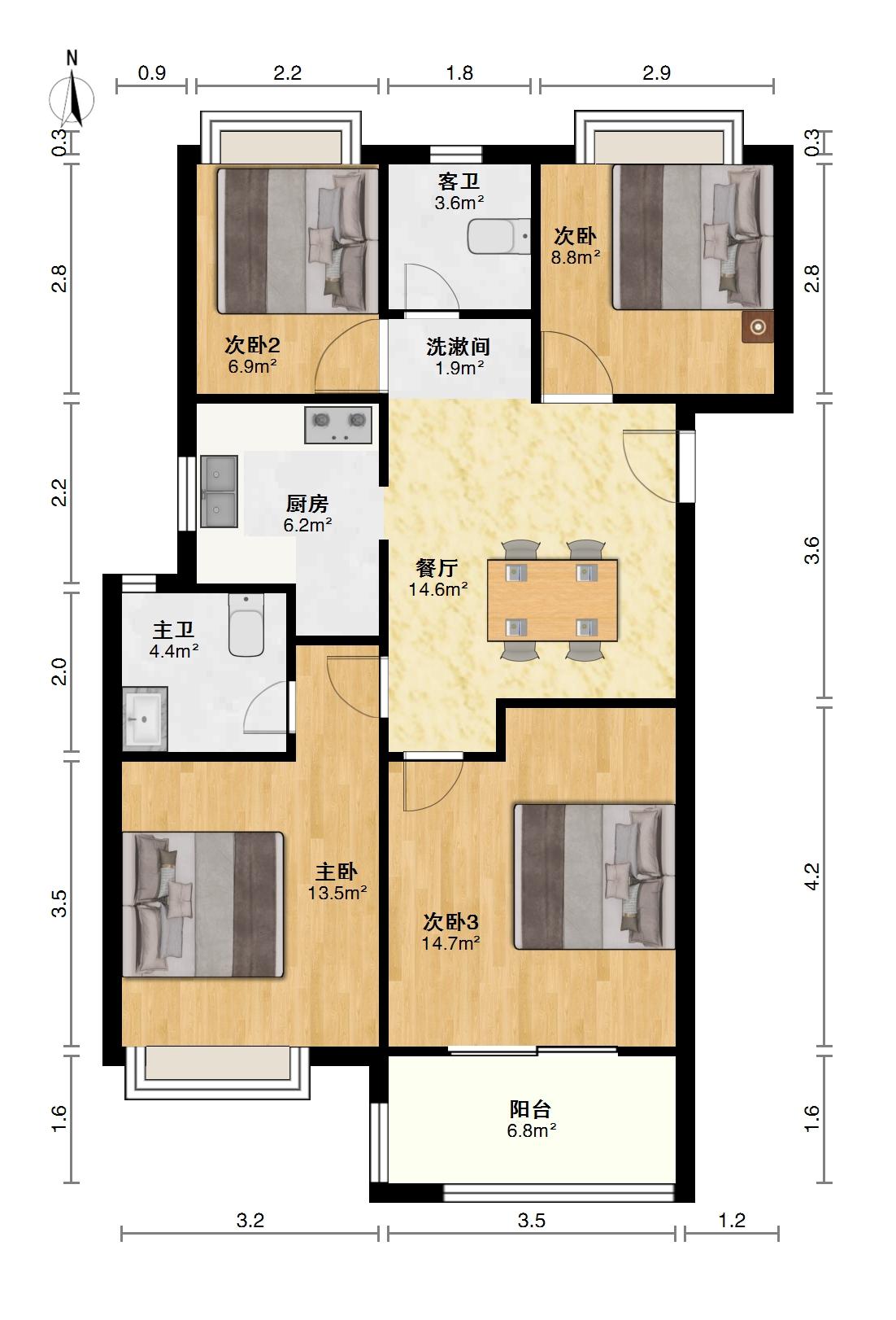 中建大公馆二期,千亿关山 中建开发 通透3房2卫 中高层可看汤逊湖 满二12