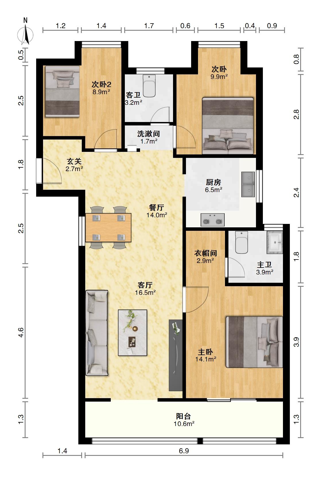 招商一江璟城一期,招商一江璟城一期128.61㎡3室2厅2卫豪装南北，好房出售13