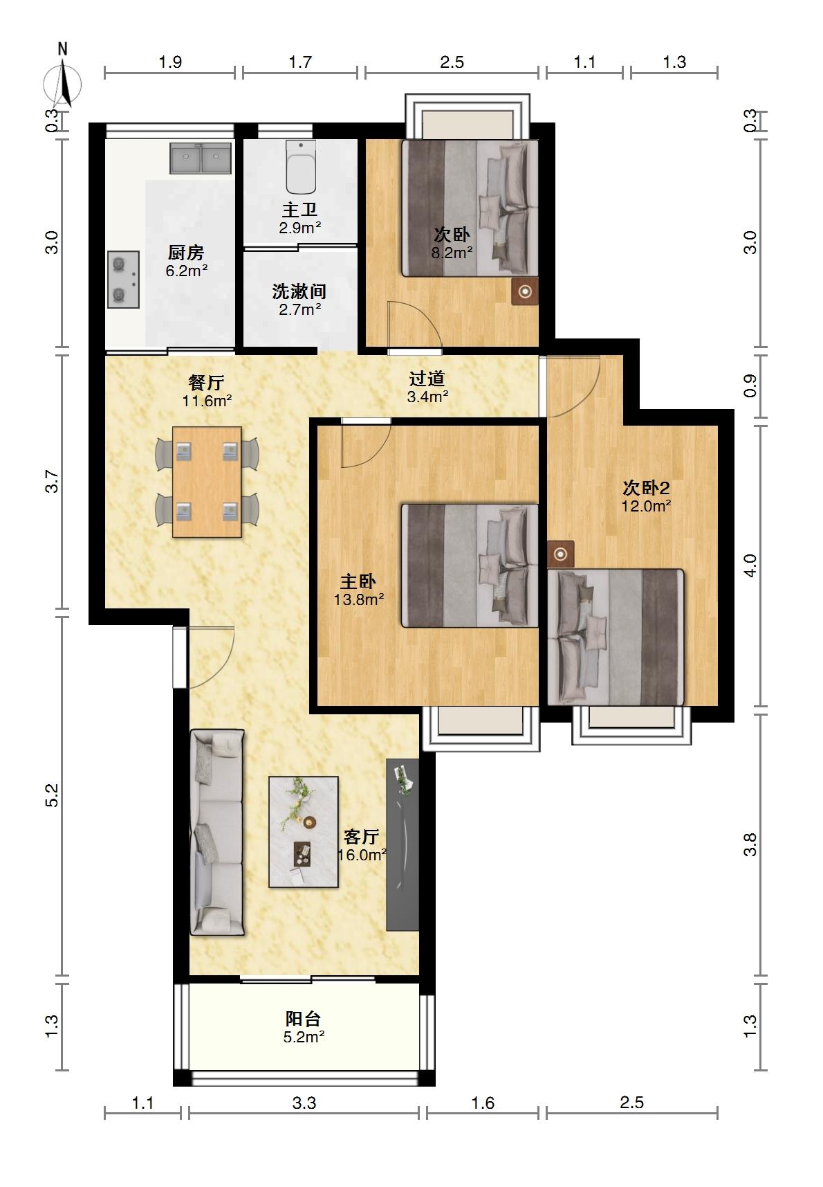 松涛苑C区,松涛苑C区 3室2厅1卫1阳台精装 ，无抵押诚意卖9