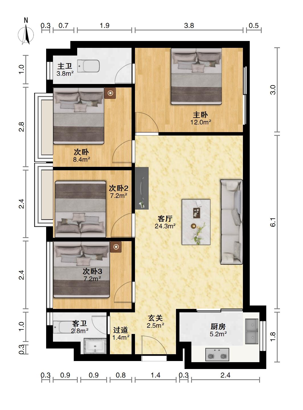 金沙公馆,金沙公馆 精装带家具家电 房东诚心出售12