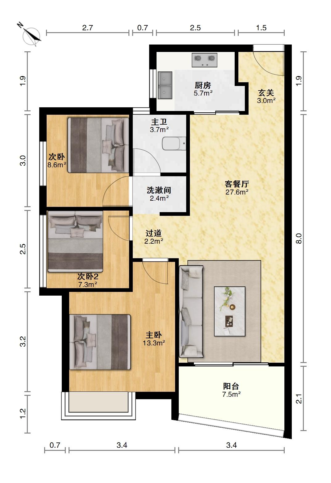 国博新城香涛居,国博新城香涛居，南北通透 安静 视野开阔9