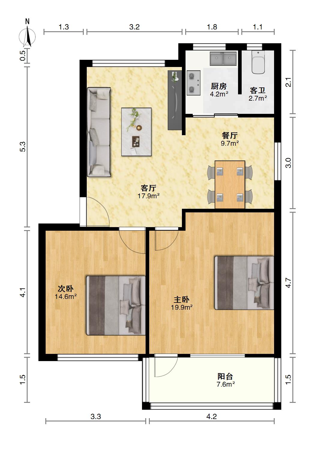 系马桩,系马桩75万元88.13㎡2室2厅1卫1阳台普通，业主急售13