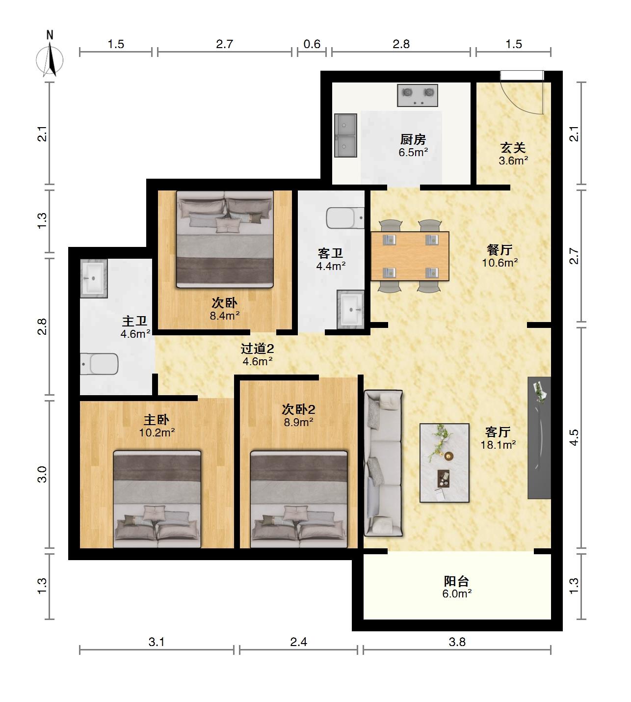 港北区港北精装3室2厅2卫二手房出售14