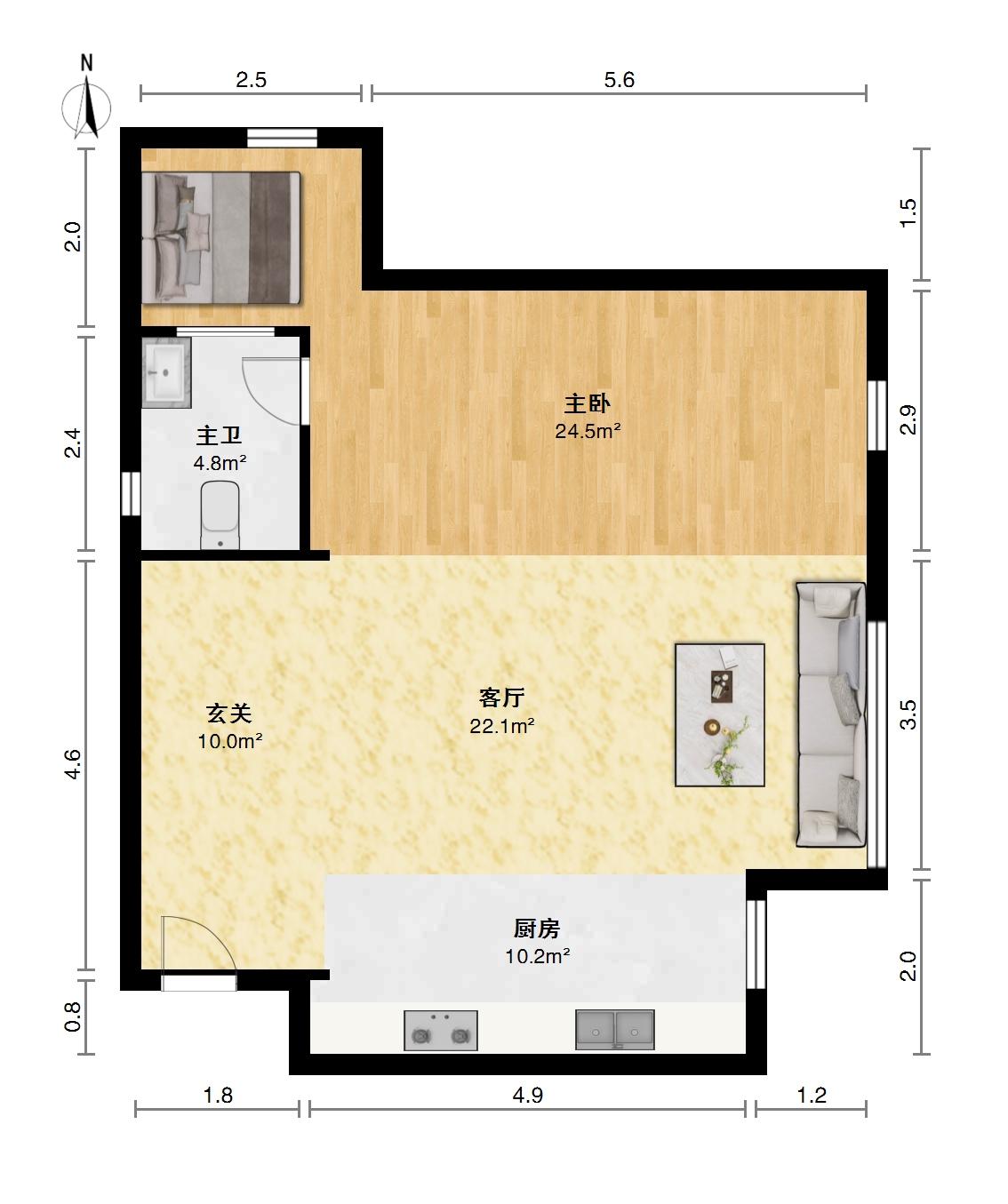 邦泰铂仕公馆,邦泰铂仕公馆 64.62平米 0万11