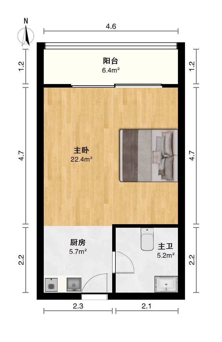 城开国际学园,河西城开国际学园65万元1室1厅1卫1阳台出售8