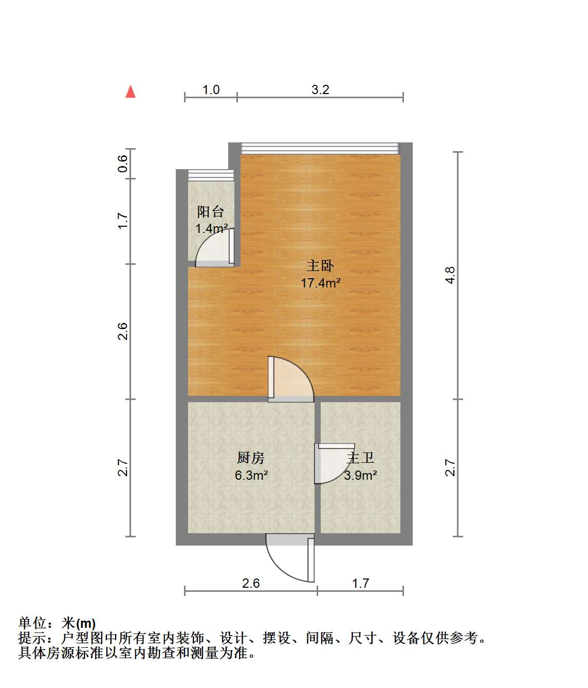 玉河明珠天集领寓,交通便利！户型好！1室1厅1卫1阳台业主急售7