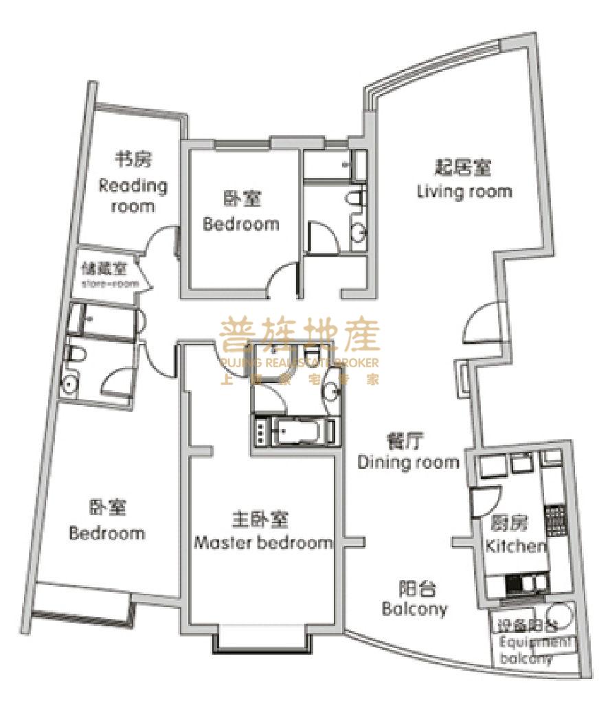 仁恒滨江园三期,精致4室2厅3卫2阳台，小户型，大生活11