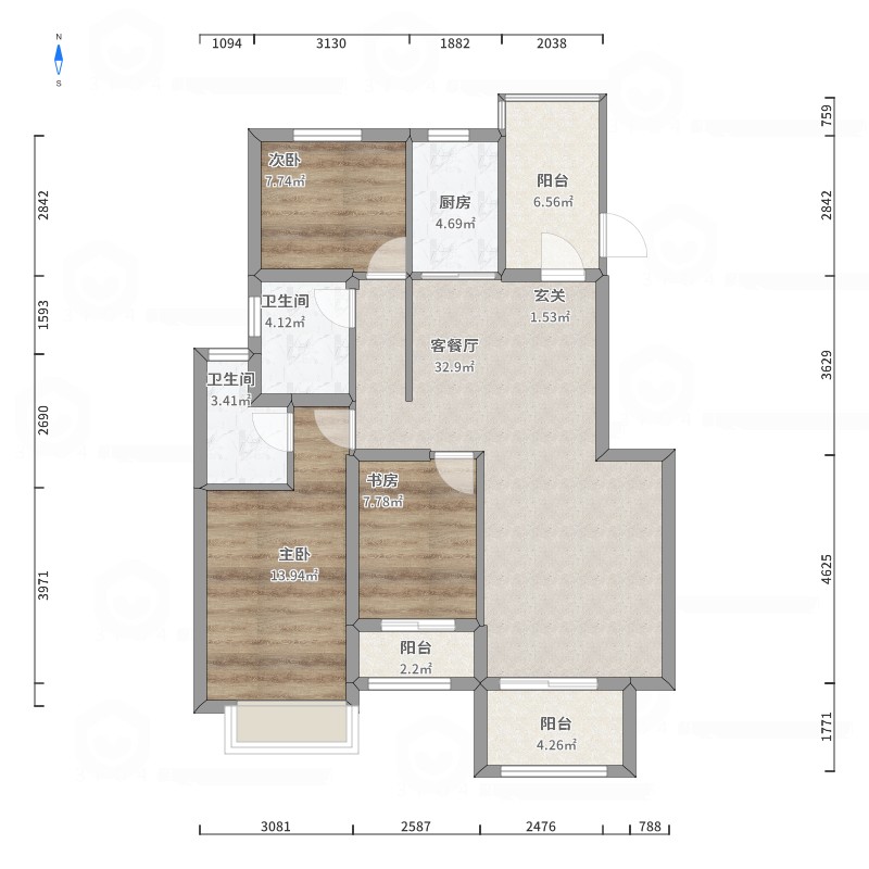 翡翠郡南区,翡翠郡南区3室两厅一卫精装修拎包入住8