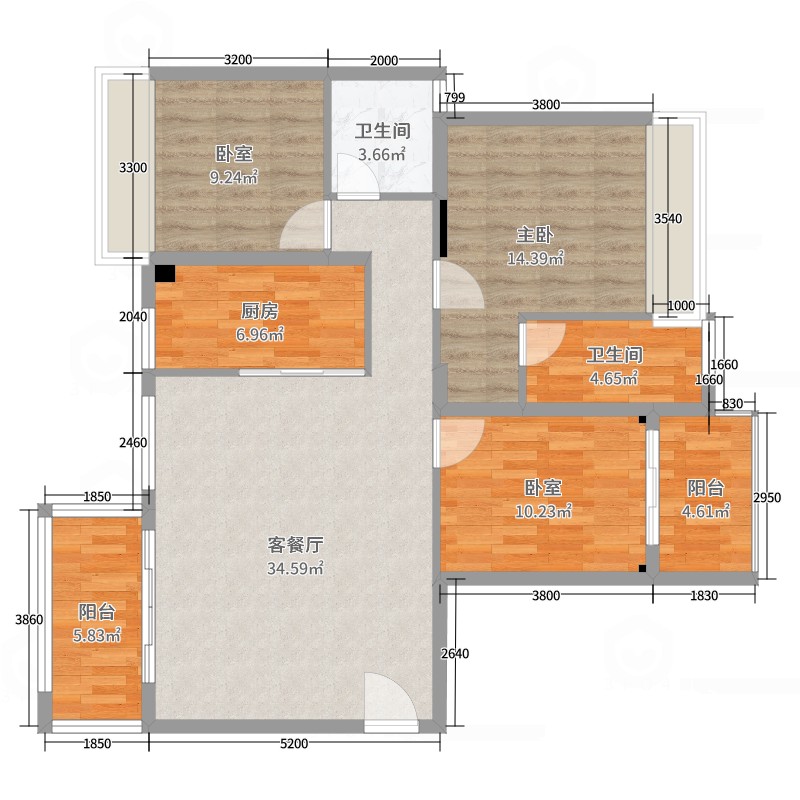 龙湖区城东毛坯3室2厅2卫二手房出售13