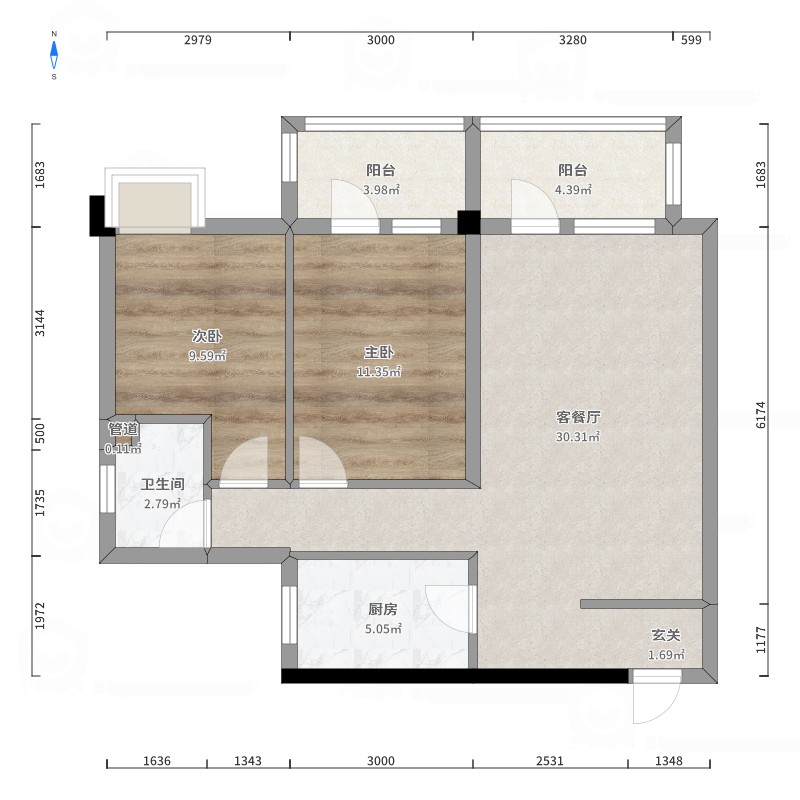 蓝天新居,航空路繁华，地段蓝天新居精装两居室可租可，可住家9