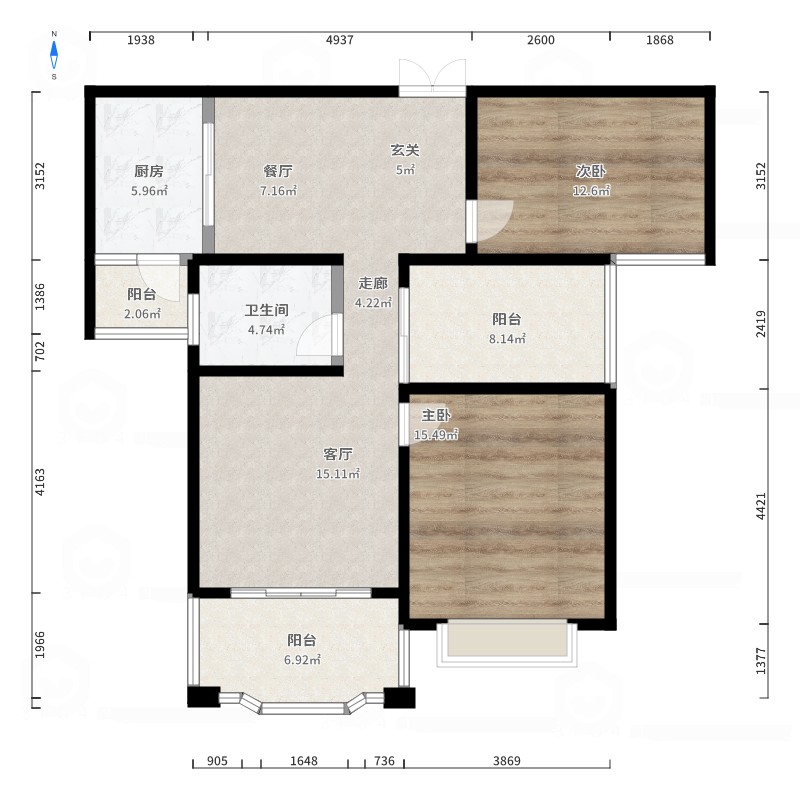 吴江市滨湖新城毛坯3室2厅1卫二手房出售11