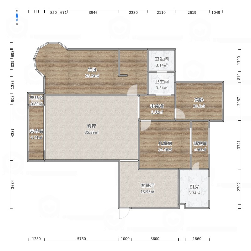 君悦海棠B区,君悦海棠B区2室2厅85.5毛坯可商*5