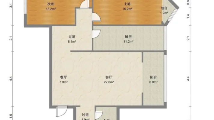 秀川 电梯房高层 宇臻大厦 通透两房 家具家电齐全 有钥匙