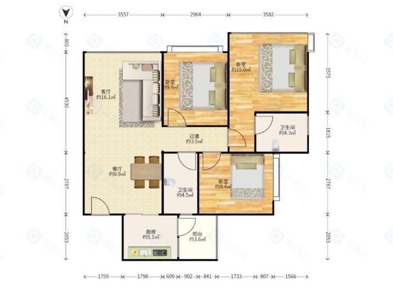 新城小区,新城小区 精装一室家具齐全拎包入住 紧邻土城地铁 天津医院1