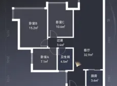 旌阳|中融大名城3室2厅1卫出租|买房租房佣金全返
