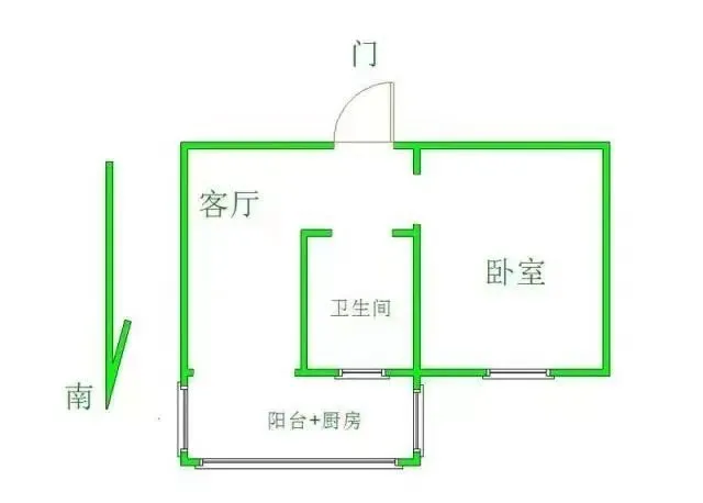 塔东小学后门单室二楼精装修家具家电齐全，拎包入住