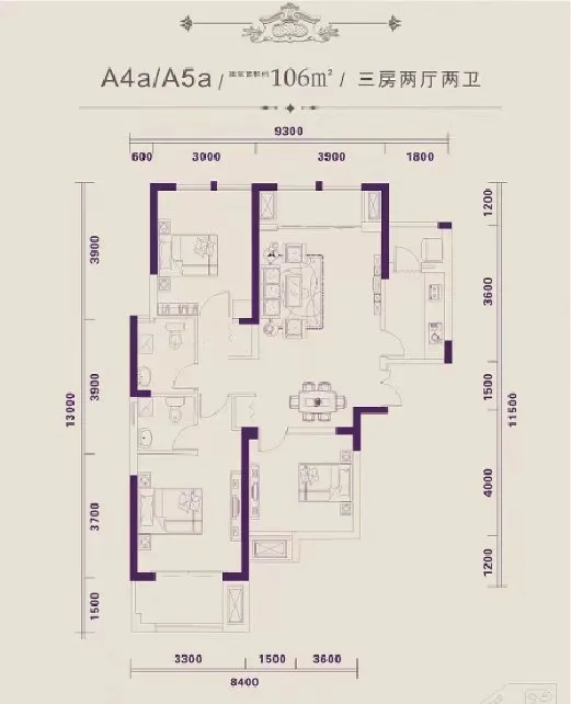 新贵华城(一二期) 3室2厅2卫 电梯房 118平 出租。