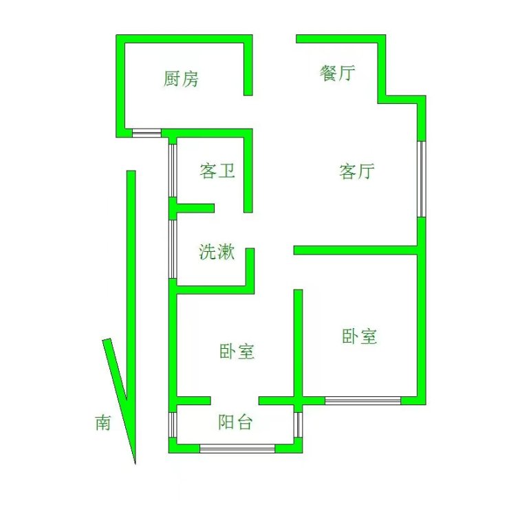 利腾国际,利腾国际 二七小路地铁口押一付一两室两厅一卫一厨两个阳台1