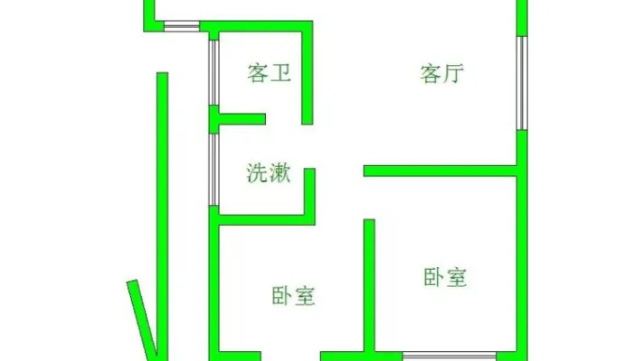 利腾国际 二七小路地铁口押一付一两室两厅一卫一厨两个阳台