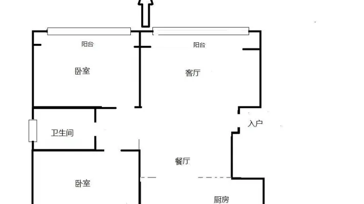 出租双塔山中心大街两居室，低楼层，拎包入住，家具家电齐全