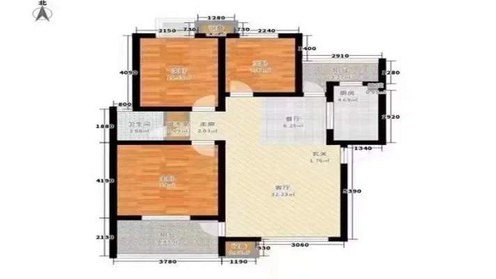 四季家园 3室2厅1卫 93平 配套齐全 南北通透