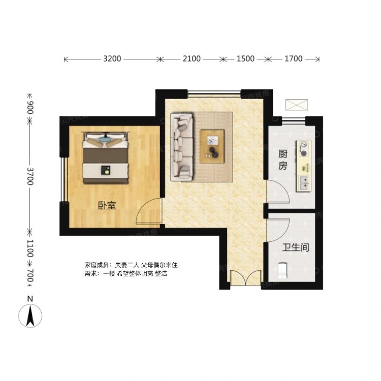 阳光上东国际公寓,市委附近  可押一付一 迎丰市场对面 家具齐全拎包入住1