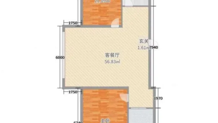 可月付 万达后面近技校 单室二楼 家具家电齐全有空调WiFi