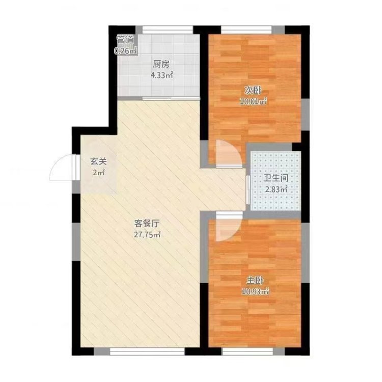 新地家园2室1厅1卫朝南普通出租1