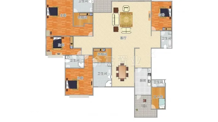 保利天悦 5室2厅5卫 豪华装修 配套齐全 377平