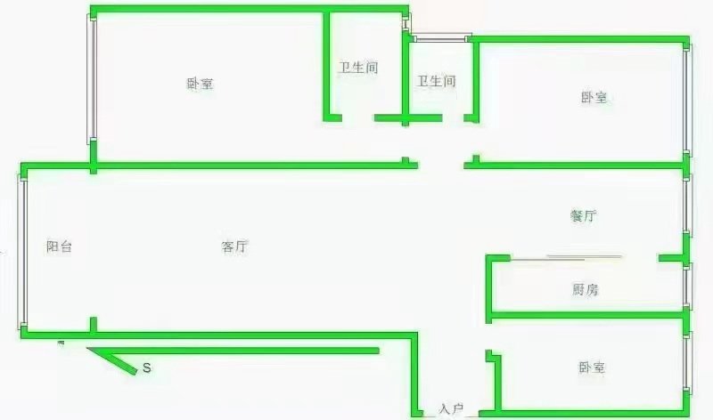 君汇活力城,汇君活力城精装三居室 家具齐全 拎包入住1