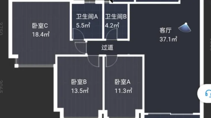 金樾岚庭 全新装修三房 第一次出租 配齐家电 拎包入住