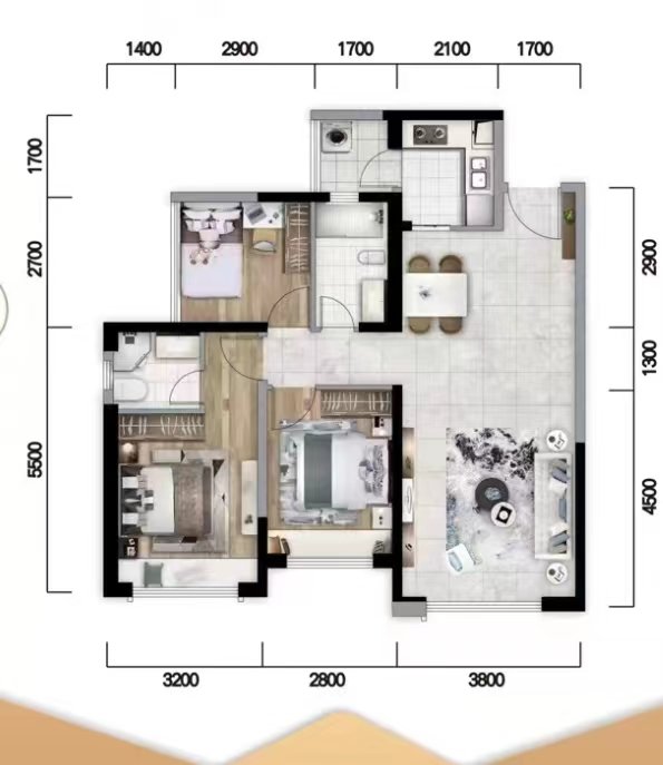 大研上瑞柏华,沃尔玛旁上瑞柏华 可办公可自住大四室诚租1