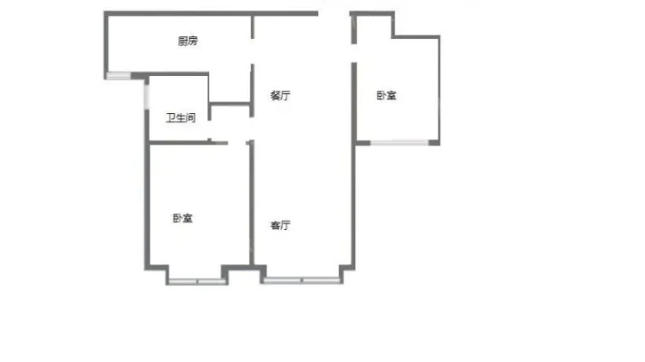 富力城88平米双阳夹厅户型 干净整洁 家具家电齐全 拎包住