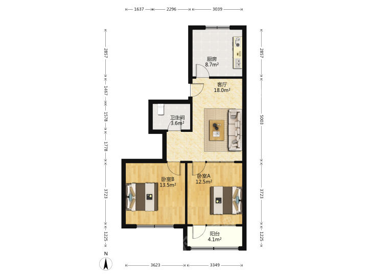 顺河路小区,顺河路小区 2200.00元/月 2室1厅1卫 76.21平7