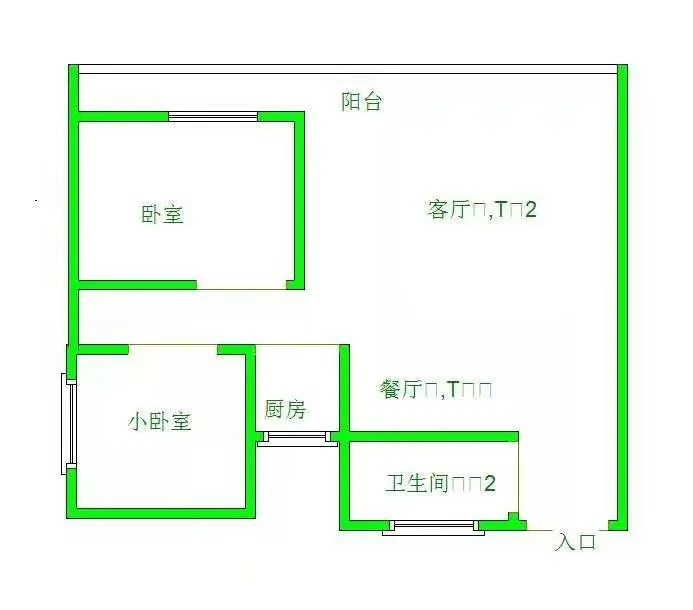 明德新城二室，拎包入住出租