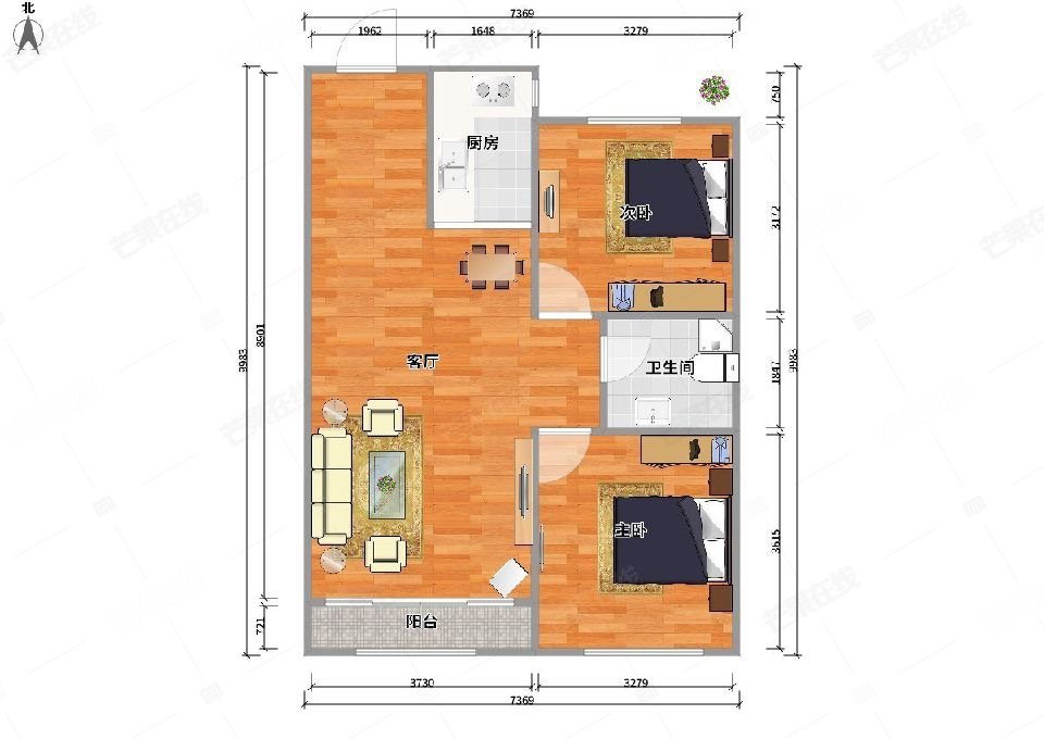 中海城锦城,新上 中海城锦城 简装 南北户型 全天采光 拎包入住 芒果1