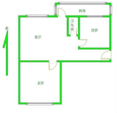 体育馆旁边北龛社区 2室2厅1卫 88平 南北通透 电梯房